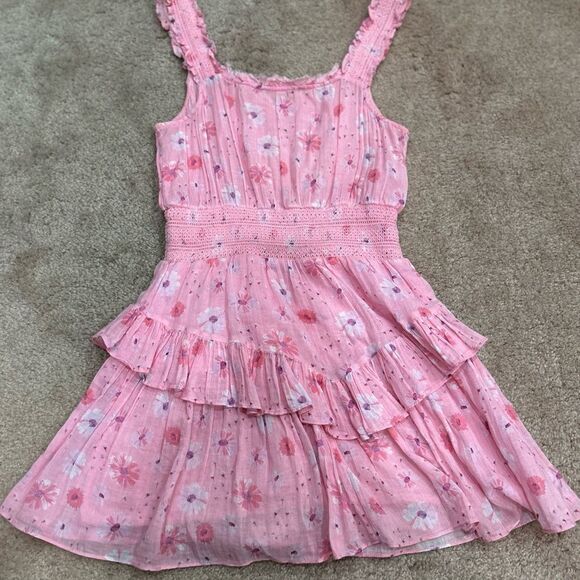 LoveShackFancy Pink Floral Sleeveless Norelli Ruffled Mini Dress - Picture 5 of 5